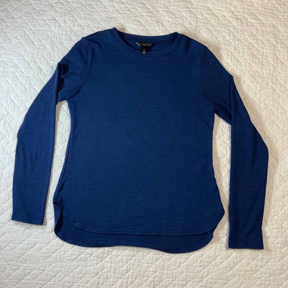Banana Republic LuxeSpun Long Sleeve Top Women’s Size Small Blue (F23)